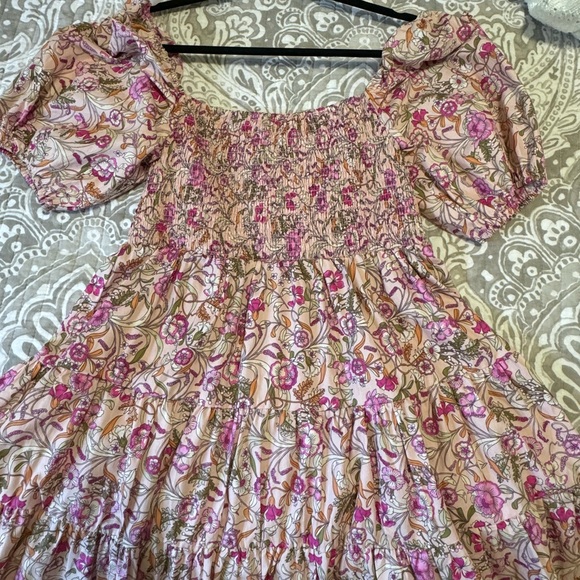 Pink Floral Puff Sleeve Cassie Dress- BRIDGERTON VIBES - Picture 7 of 7